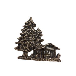Appliqué en laiton – Cabane – Laiton antique