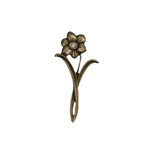 Appliqué en laiton – Fleur – Laiton antique