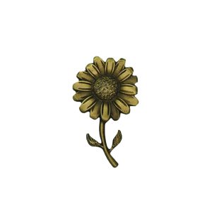 Appliqué en laiton - Tournesol - Laiton antique