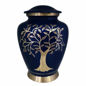 Aluminium funeral urn - Blue Tree of Life