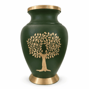 Brass funeral urn - Tree of life