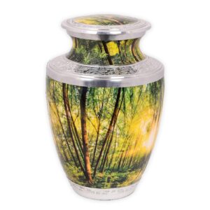 LIQUIDATION - Urne funéraire en aluminium - Forêt Ensoleillée