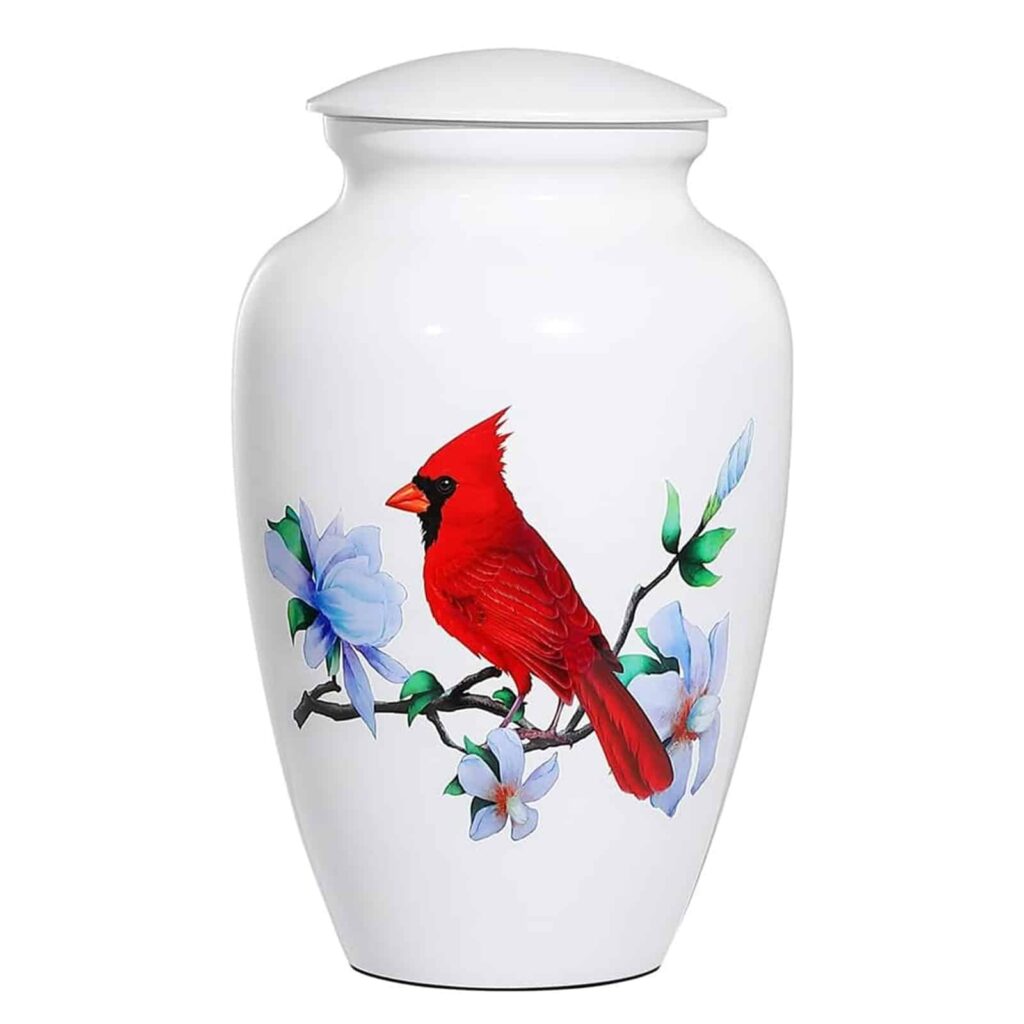 Liliane Memorials Urna In Alluminio Per Ceneri Adulti - Modello Arcobaleno Cardinale, Capacità 200 Pollici Cubi, Artigianale Indiana