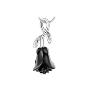 Cremation Pendant - Rose - Black