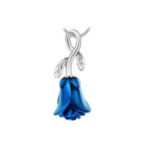 Cremation Pendant - Rose - Blue