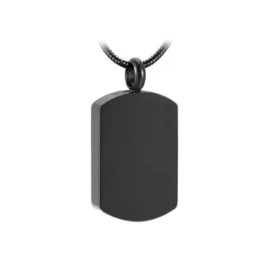 Cremation Pendant - Dog Tag - Black