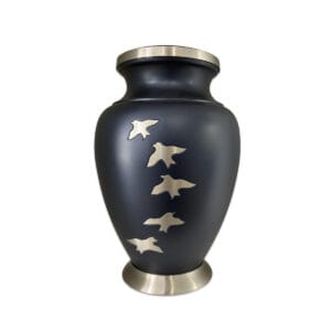 Brass funeral urn - Celerity dark blue