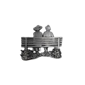 Appliqué en laiton – Amoureux – Argent antique