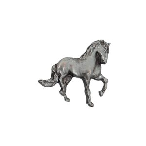 Appliqué en laiton - Cheval - Argent antique