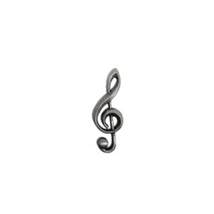 Appliqué en laiton – Clé de sol – Argent antique