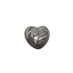 Appliqué en laiton – Coeur – Argent antique
