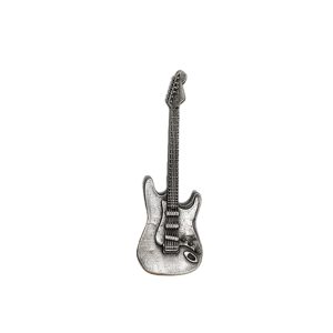 Appliqué en laiton – Guitare – Argent antique