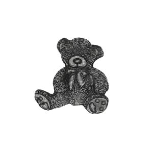 Appliqué en laiton - Ourson - Argent antique