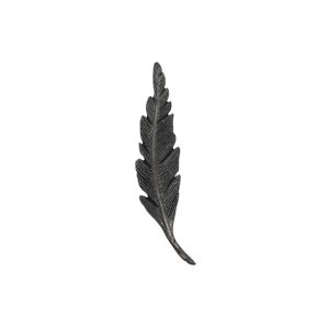 Appliqué en laiton – Plume – Argent antique