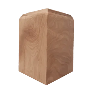 Urne Funéraire En Bois De Noyer Clair Twin Trees - Capacité 7 Litres, 15x15x30 Cm