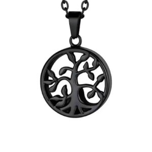 Pendentif funéraire - Arbre de vie luxueux - Noir