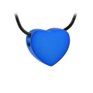 Pendentif funéraire - Petit cœur plat - Bleu
