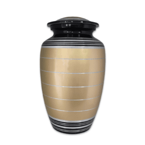 Urne funéraire en aluminium – Lueur lignes argentées