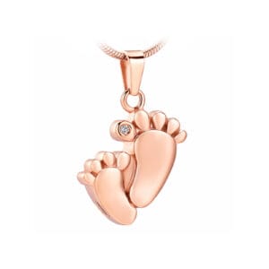 Pendentif funéraire - Duo pieds - Or rose