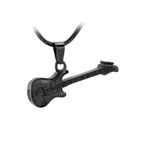 Pendentif funéraire - Guitare électrique - Noir