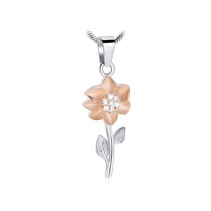 Pendentif funéraire - Fleur - Or rose