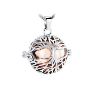 Pendentif funéraire - Sphère arbre de vie - Argent et or rose