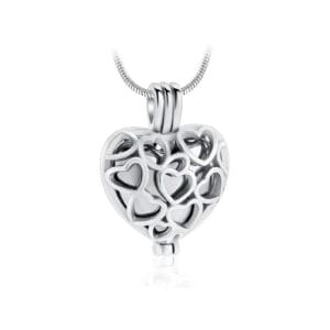 Pendentif funéraire - Boîtier coeur - Argent