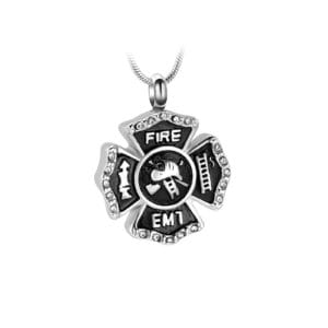 Pendentif funéraire - Pompier - Noir