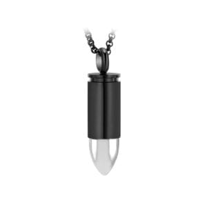 Pendentif funéraire - Cartouche - Argent et noir