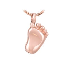 Pendentif funéraire - Petit pied - Or rose