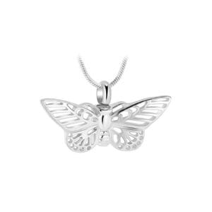 Pendentif funéraire - Délicat papillon - Argent