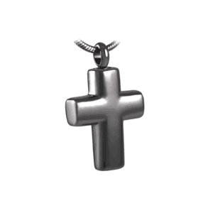 Pendentif funéraire - Petite croix - Noir