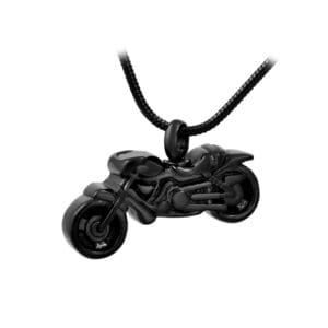Pendentif funéraire - Moto - Noir
