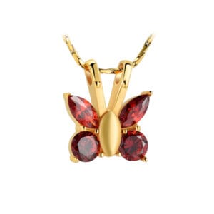 Pendentif funéraire - Papillon - Rouge et or