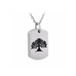 Pendentif funéraire - Tag arbre éternel - Argent