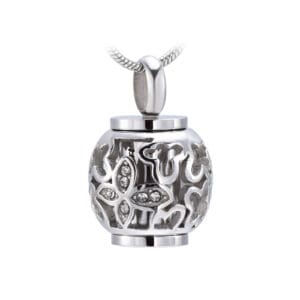 Pendentif funéraire - Boule florale - Argent