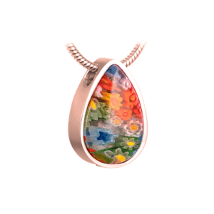 Pendentif funéraire - Goutte fleurie - Or rose