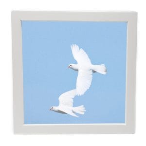 Urne funéraire en bois – Doux repos - Blanc avec photo - Modèle 1