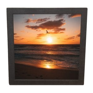 Urne funéraire en bois – Doux repos - Noir avec Photo - Modèle 2