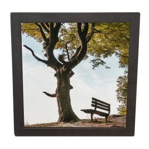 Urne funéraire en bois – Doux repos - Noir avec Photo - Modèle 3