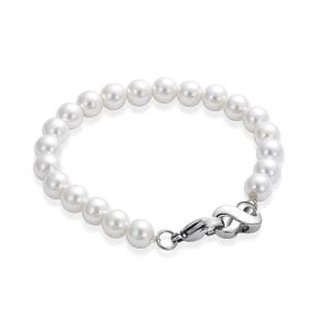 Bracelet funéraire - Perle blanche - Infini