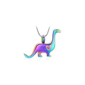 Pendentif funéraire - Dinosaure multicolore