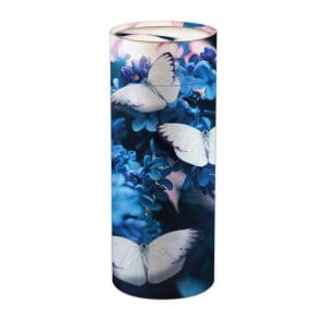 Urne funéraire écologique - Tube modèle 35 - Fleurs et papillons