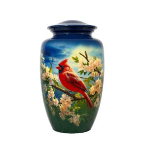 LIQUIDATION - Urne funéraire en aluminium – Cardinal fleuri
