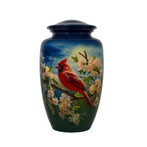 LIQUIDATION - Urne funéraire en aluminium – Cardinal fleuri